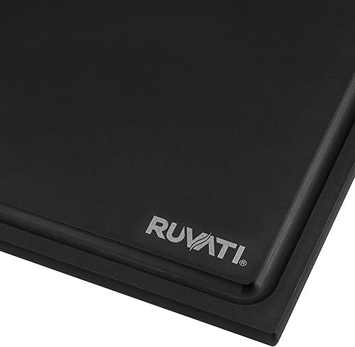 Miniatura 4 de Ruvati RVA1217BWC - Tabla de cortar de repuesto compuesta negra mate de 17 x 11 pulgadas para fregaderos de estación de trabajo Ruvati