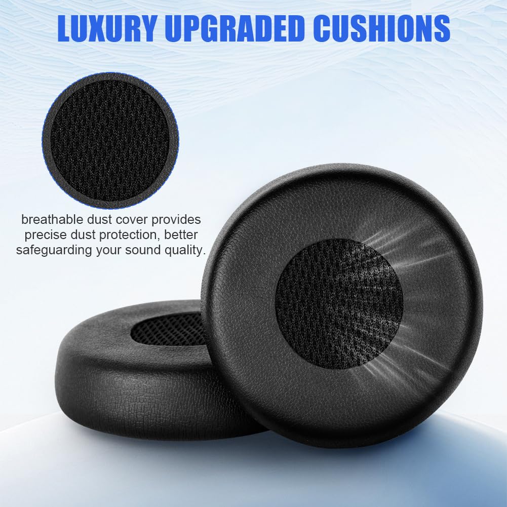 AXFEE Cuscinetti Auricolari di Ricambio per Jabra Evolve 75 (75UC 75MS 75SE), Cuscinetti Auricolari in Pelle Proteica, Schiuma ad alta Densità per I'isolamento dal Rumore - Nero