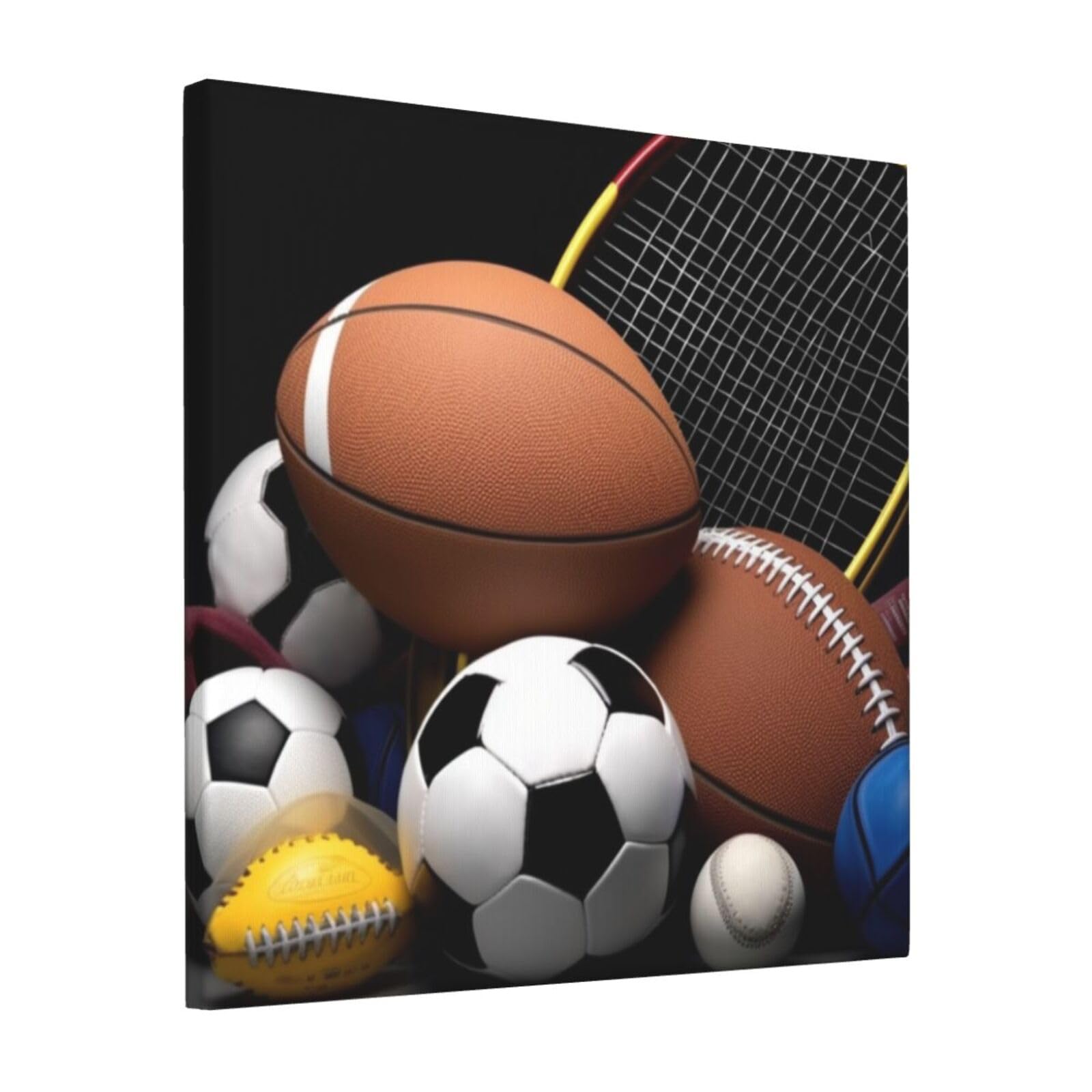 KLOPH Sports Themed Canvas Wall Art for Living Room 12"x12" Modern Artwork Painting for Bathroom Hanging Canvas Prints Aesthetic Wallart for Bedroom Kitchen Office Wall Decor