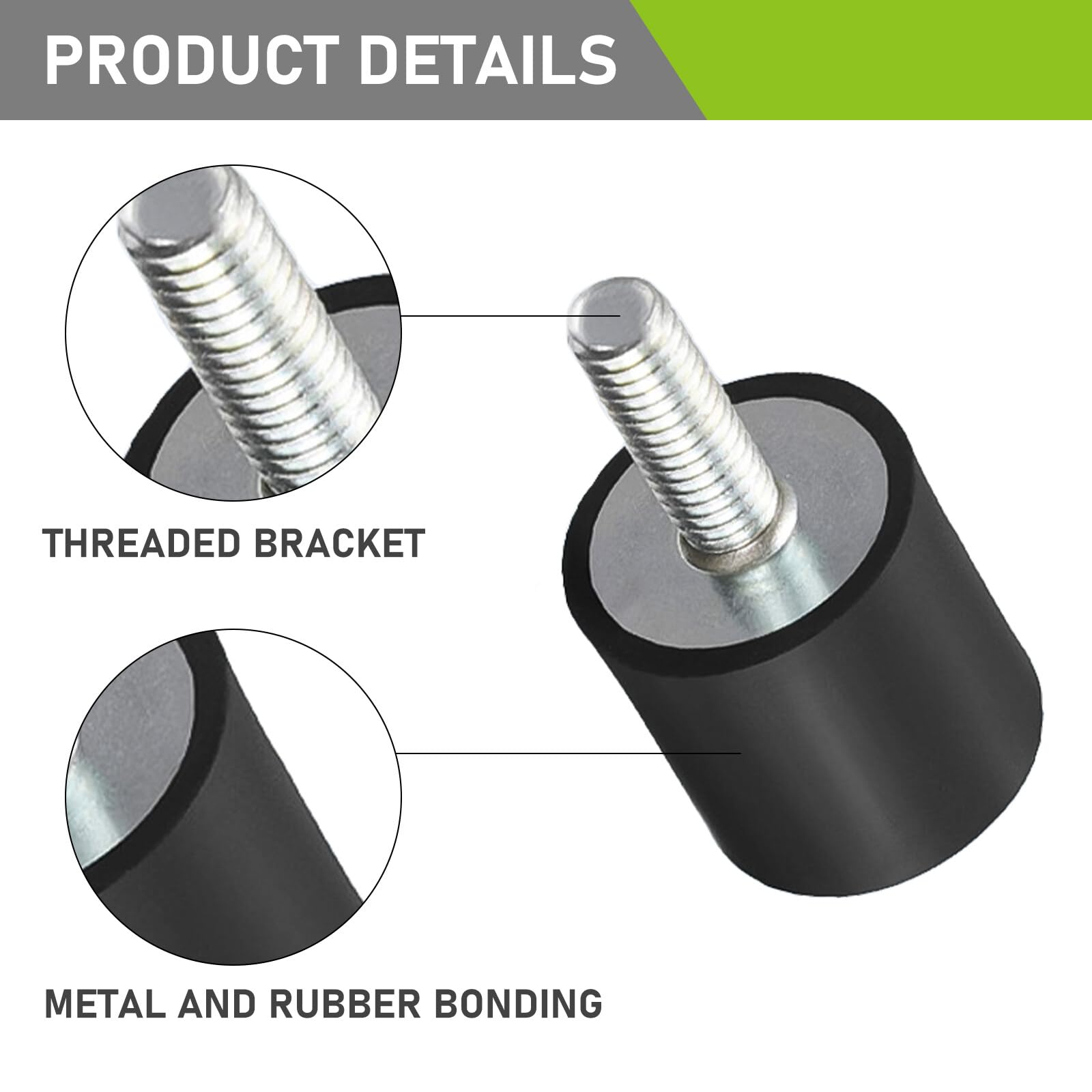 6 Stück M8 Stoßdämpfer Silentblock - Gummipuffer 30mm Für Kompressoren & Motoren