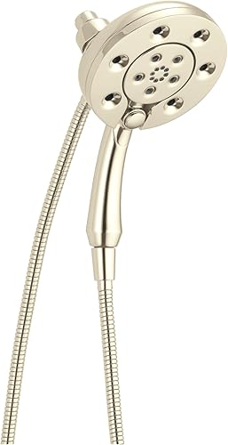 Miniatura 15 de Delta Faucet 4-Spray In2ition - Cabezal de ducha doble 2 en 1 con rociador de mano, cabezal de ducha de níquel cepillado H2Okinetic con manguera