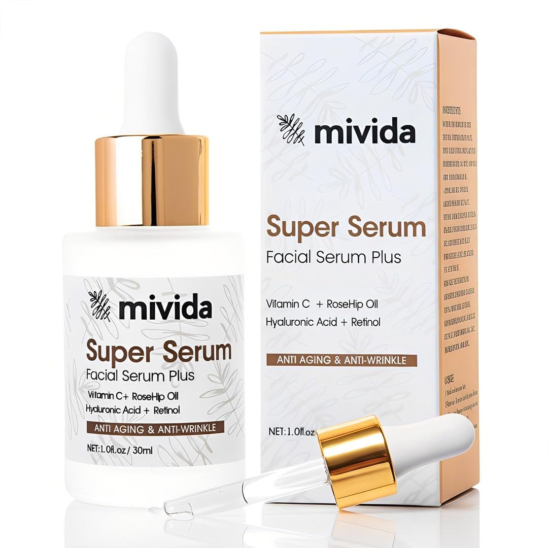 Sponsored Ad - mivida 4-in-1 Anti-Aging Serum for face | Retinol, Vitamin C, Hyaluronic Acid & RoseHip Oil | multi benefit Face Serum – 1 Fl Oz