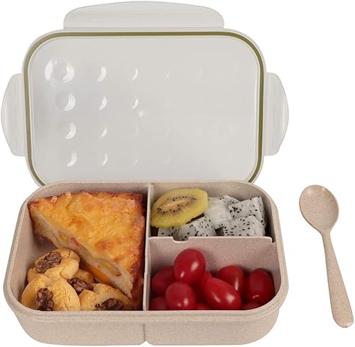 UPTRUST Bento - Contenedor de almuerzo para niños, caja Bento para adultos con 3 compartimentos. A prueba de fugas, apto para microondas, apto para disponible en Yaxa Colombia