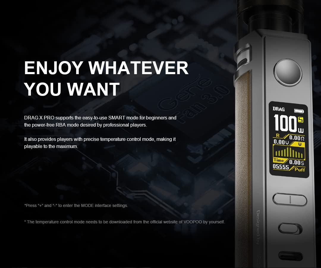 voopoo drag x pro amazon Drag X Pro, Original Drag X Pro Kit 100W alimentado por una sola batería  21700/18650 GENE.FAN 3.0 Chip con 5.5ml TPP X Pod TPP-DM3 + TPP-DM2 Coil  Vape E-cigarrillo (Gobi Grey) : Amazon.es main image 0