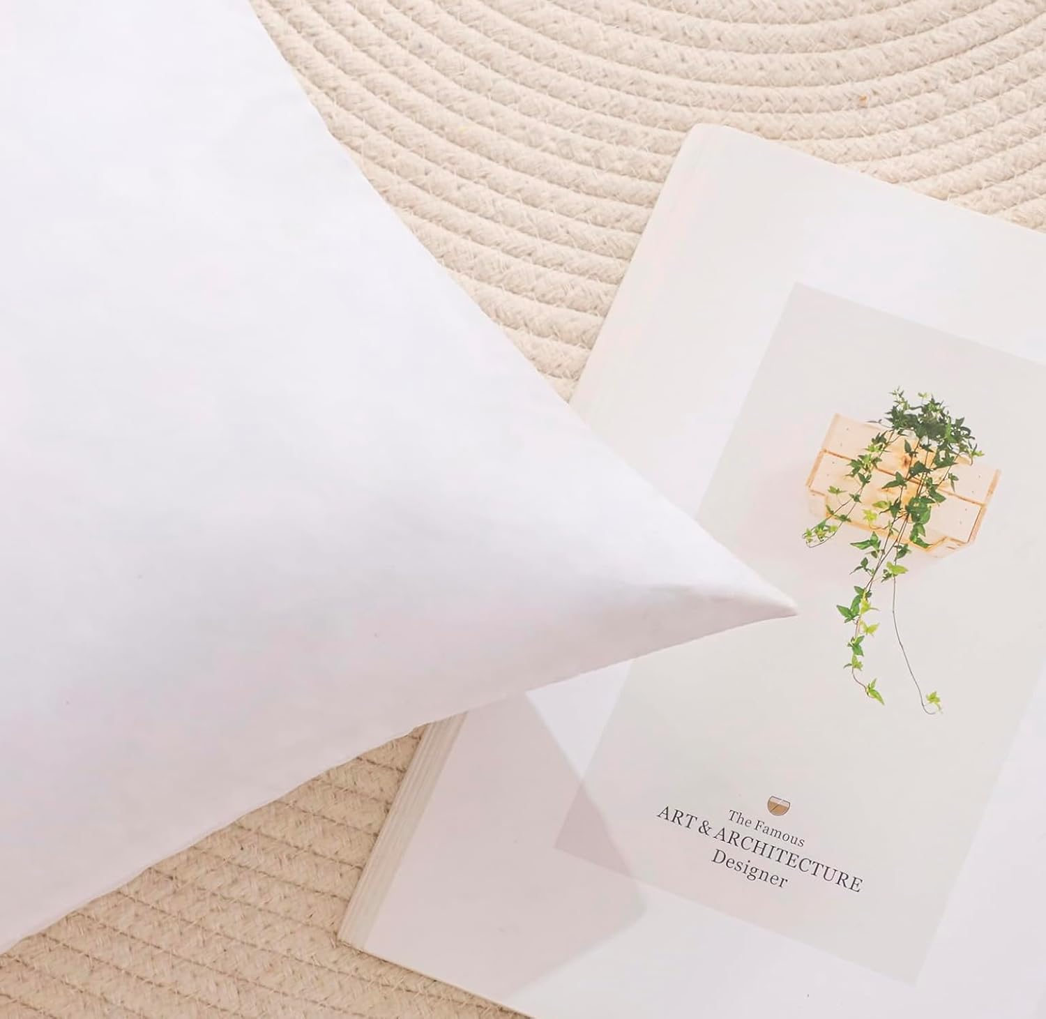 20x20 Inch Gold Goose Down and Feather Throw Pillow Inserts-2 Packs, White, Super Soft Cover IO92992
