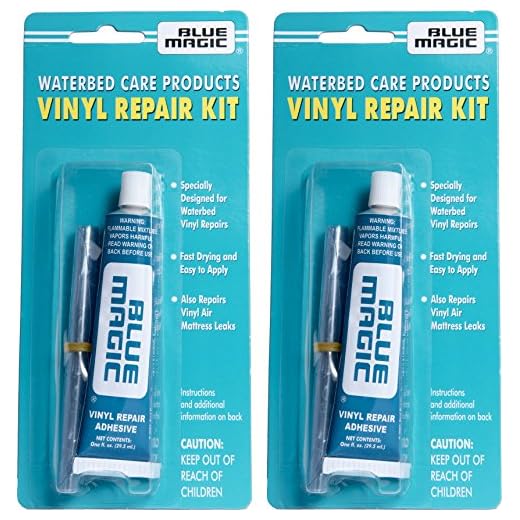 Blue Magic Waterbed/Air Mattress Vinyl Repair Kit: Fast Drying Adhesive and Patches, 2 Pack