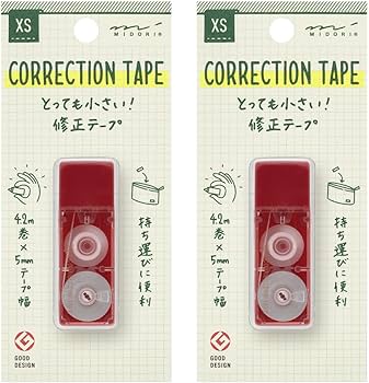 Amazon | ミドリ 修正テープ XS えんじ 2個セット 35516006X2 | 修正