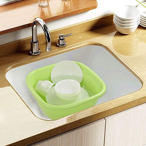 Miniatura 7 de Ponpong 12 cuartos de galón de plástico cuadrado plato de la cacerola del lavabo, paquete de 4