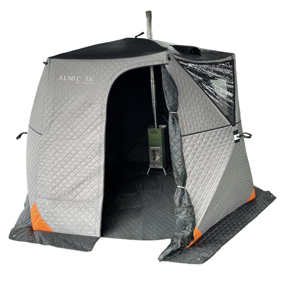 ALMI-Flex ALMICOTA Zeltsauna Mobile Sauna 90°C bis 8 Personen 2.10m 10 min Schnellaufbau 3-lagig Sechseck inkl. Boden-ISO