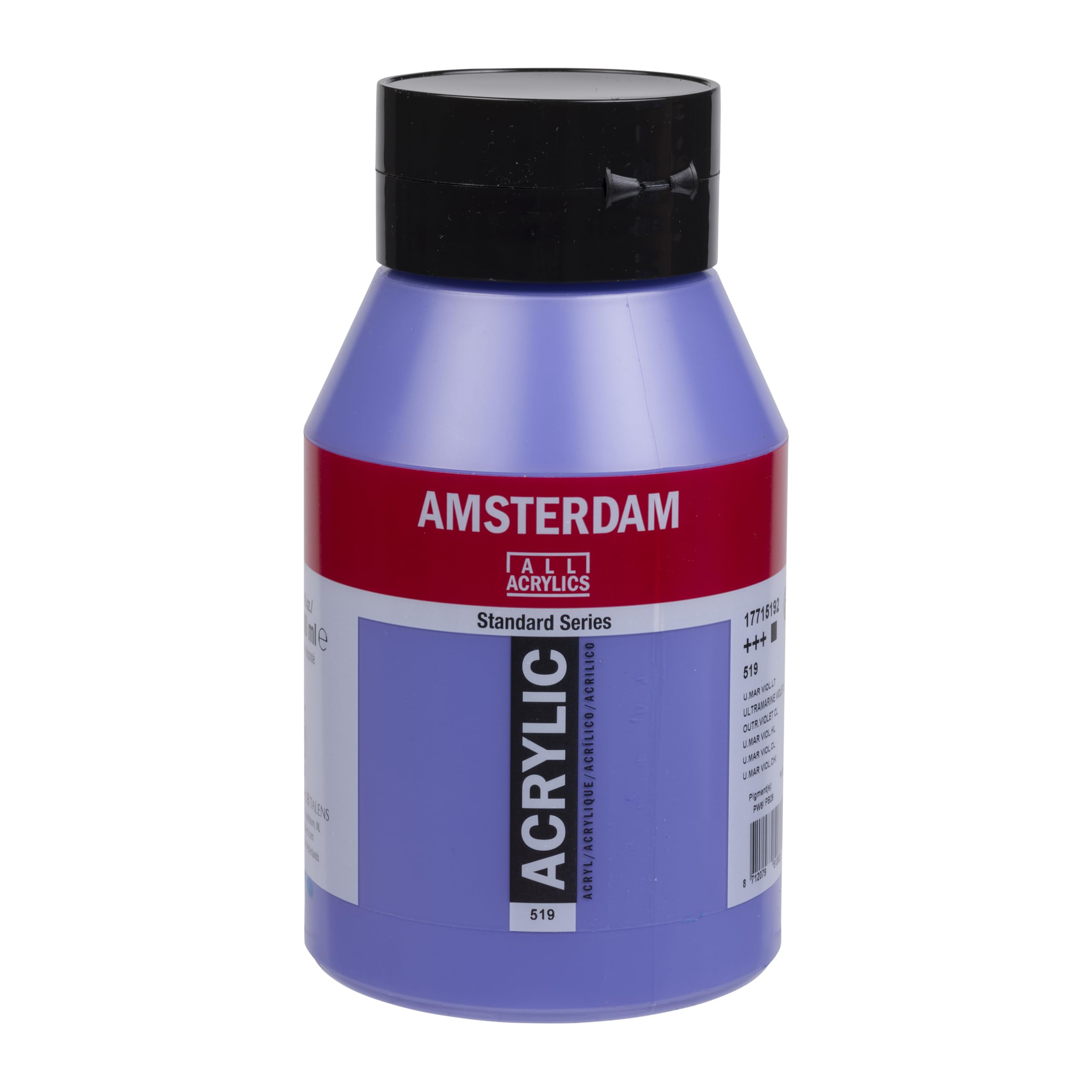 Amsterdam Standard Series Acrylic Paint Jar 1000 ml - Ultramarine Violet Light 519 - Opaque Lightfast Color