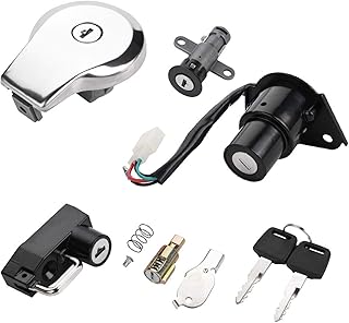KIMISS Interruptor de ignição de motocicleta teclas de bloqueio de tampa de combustível para YAMAHA Virago XV535 XV250 XV125 + interruptor de chave para YAMAHA 535 virago 96 virago 1100 ignição e tampa de gás Bloqueio de ignição