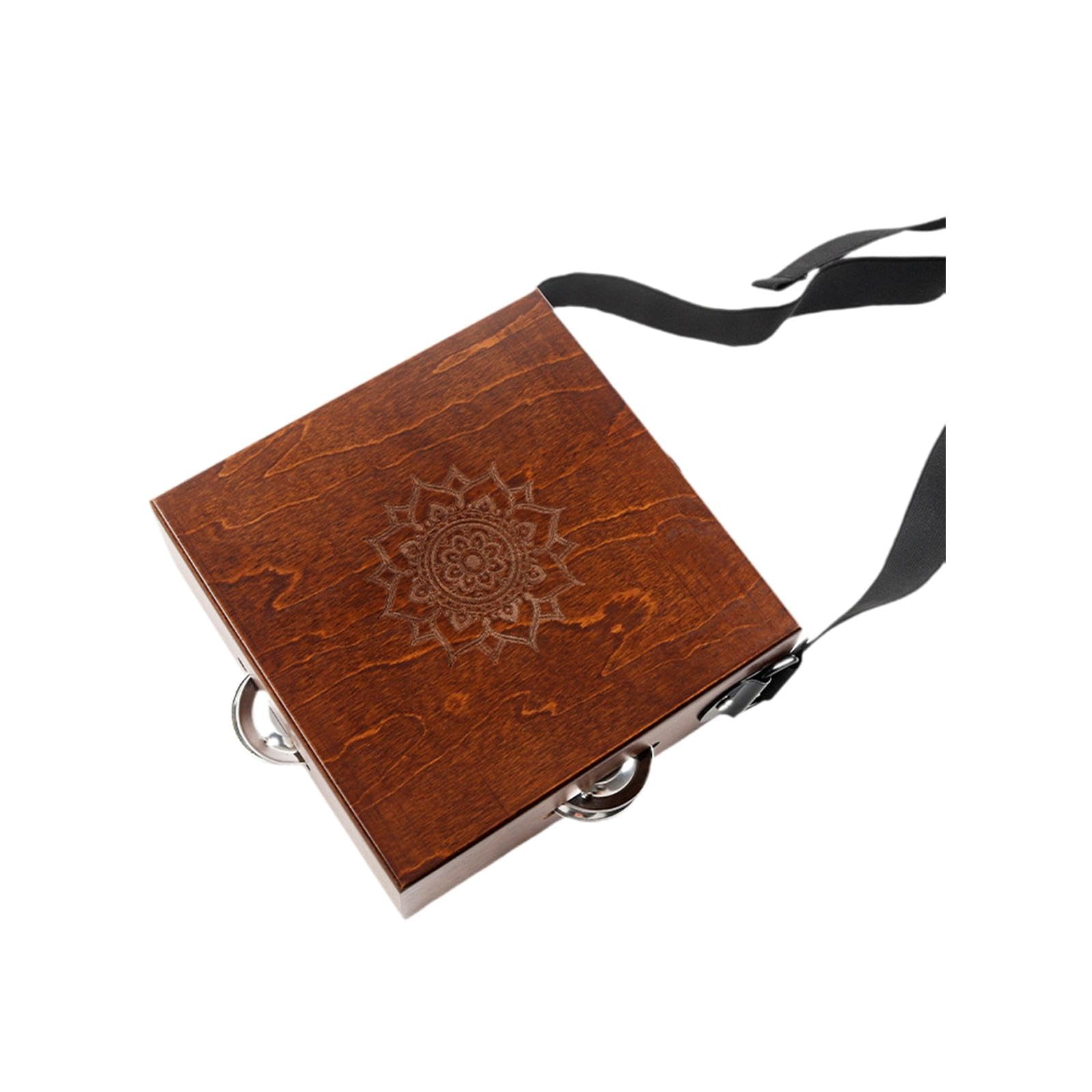 Cajon Portable, Tambour D'accompagnement pour Débutants et Professionnels. Instrument de Musique Facile à Transporter pour Les Artistes de Rue, Carré Marron