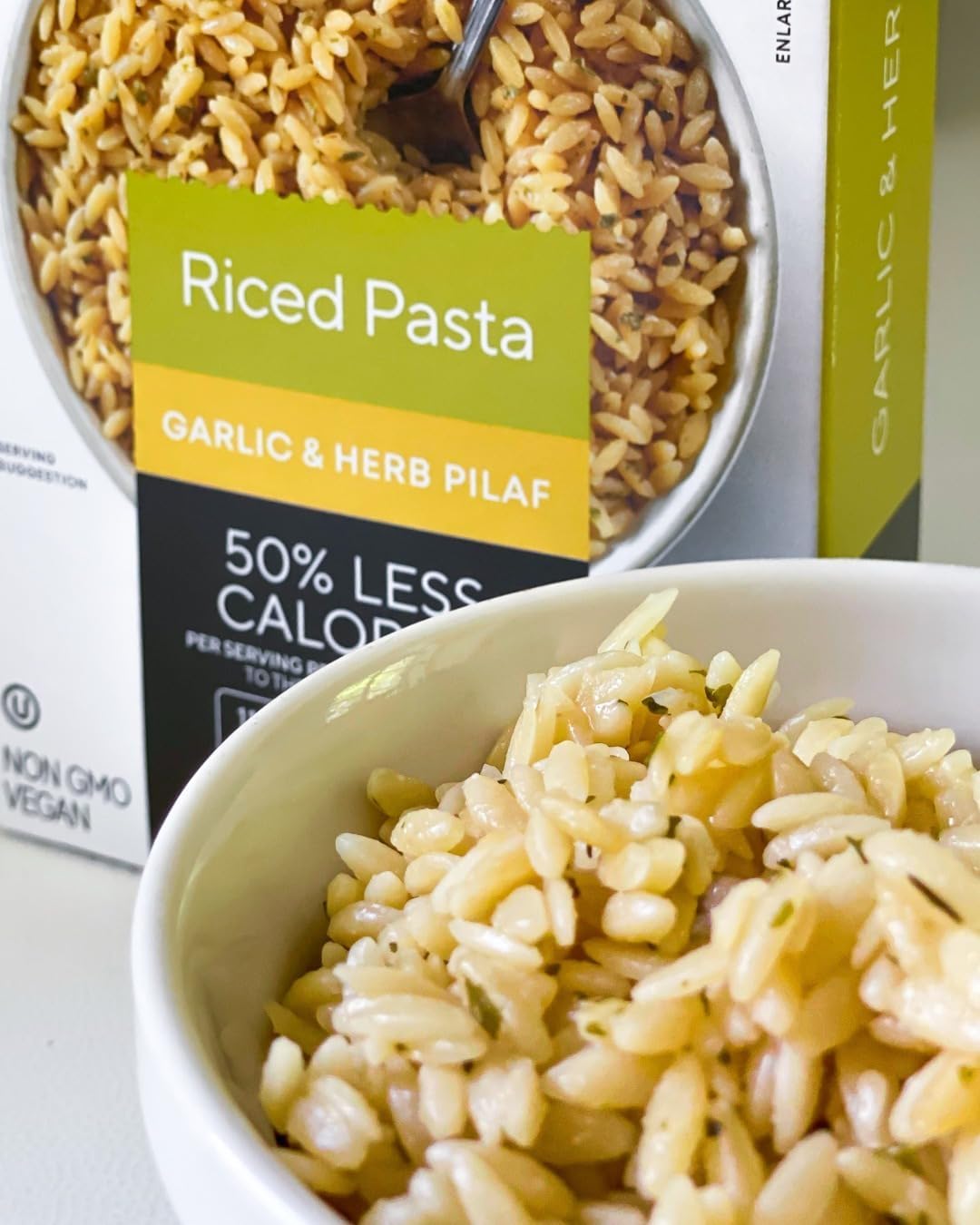 New Fiber Gourmet Pasta – Garlic & Herb Pilaf Riced Pasta– Fiber-Rich, Low Calorie, Healthy Pasta – Made in Italy, Kosher, Non-GMO and Has Zero Artificial Colors or Flavoring – 5 Oz (Pack of 1)