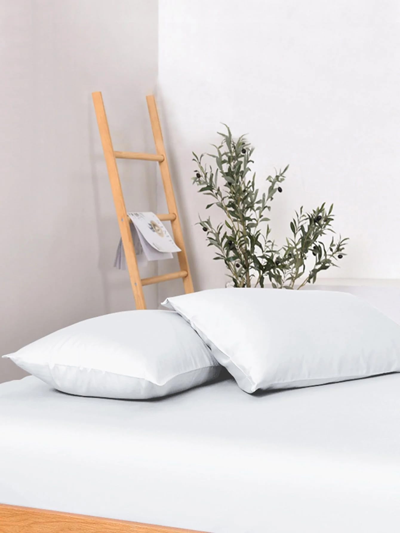 Taies d'oreiller pour grand lit Blanc en bambou Classic Bedding Lot de 2