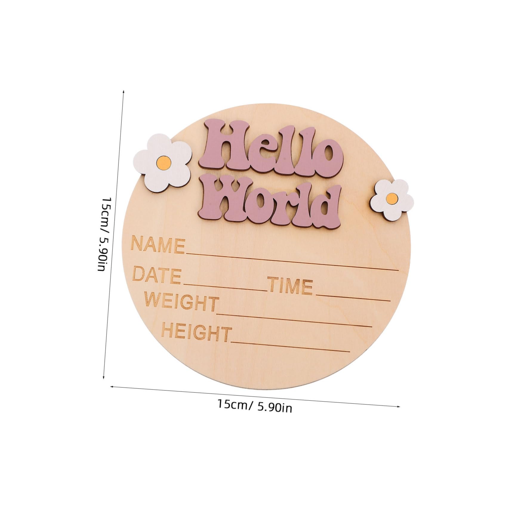 BESTonZON Baby Birth Sign Milestone Wood Plaque Welcome Sign Baby Newborn Announcement Nursery Decorative Sign