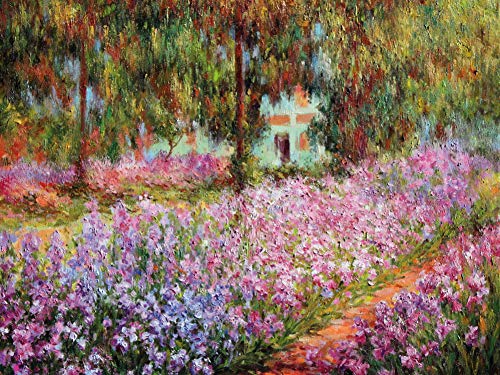 Tableau Impression sur Toile Claude Monet Cadre Bois Luxe Giverny 80x60 cm