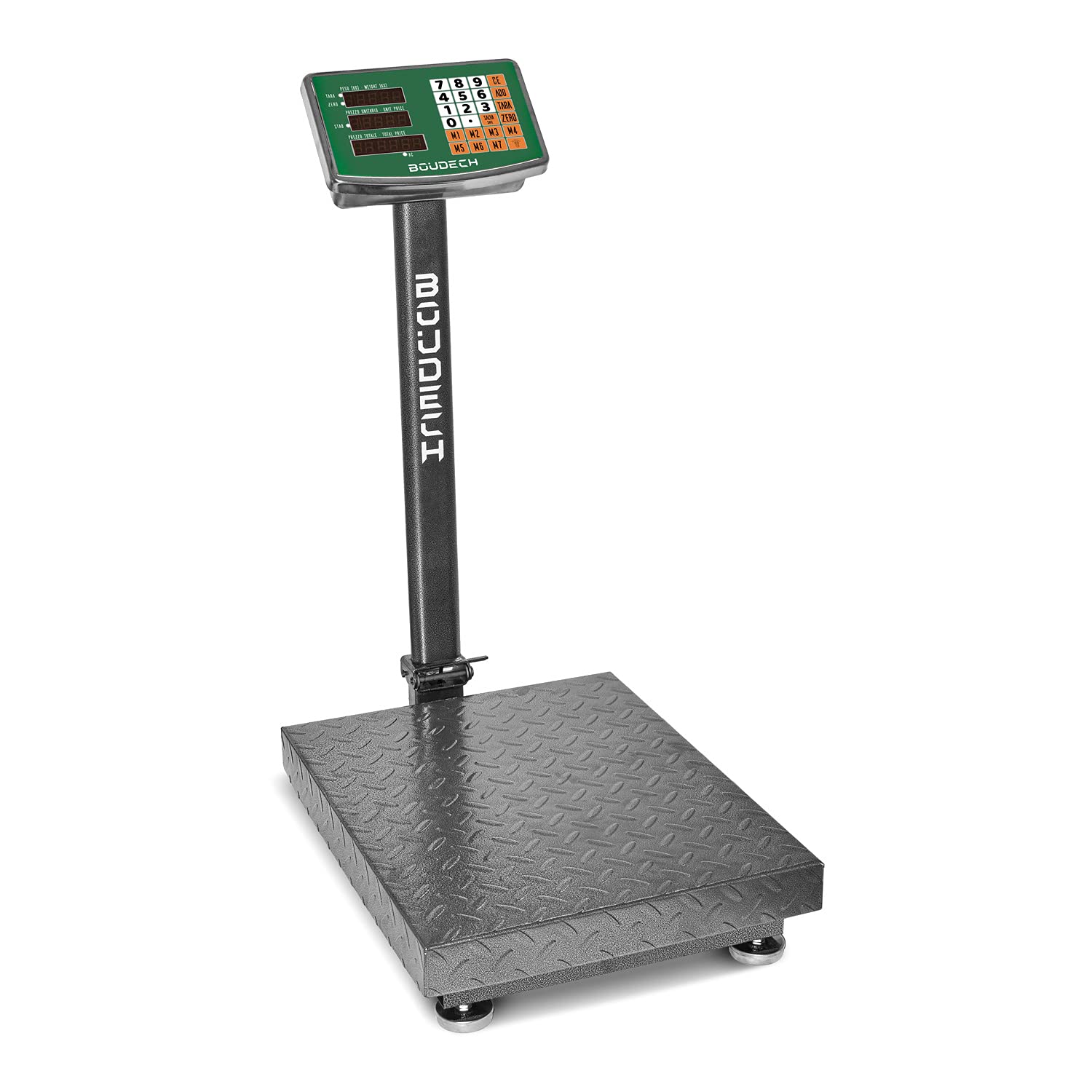 BOUDECH Balance Électronique Plate-forme de 300 kg à Affichage Numérique LCD Industriel Rétro-éclairé