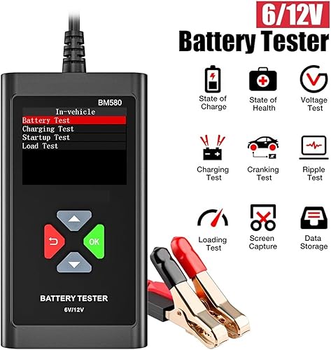 Miniatura 2 de Probador de batería de coche 24V 6V 12V BM580BM550 Probador de batería de coche Prueba de arranque de carga Analizador de circuito CCA, kit de