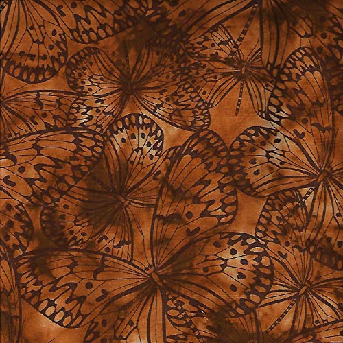 Light Brown Butterfly Melody Blenders Design 100% Pure Cotton Fabric FQ Crafting Quilting Patchwork – (Priced per/QUARTER Metre)