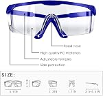 Safety Verres, 5Pack Lunettes de protection à large vision réglables, lunettes de protection légère anti-brouillard
