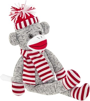 Amazon Co Jp Bearington 靴下 ニット ホリデーソックス モンキー ぬいぐるみ 16インチ おもちゃ