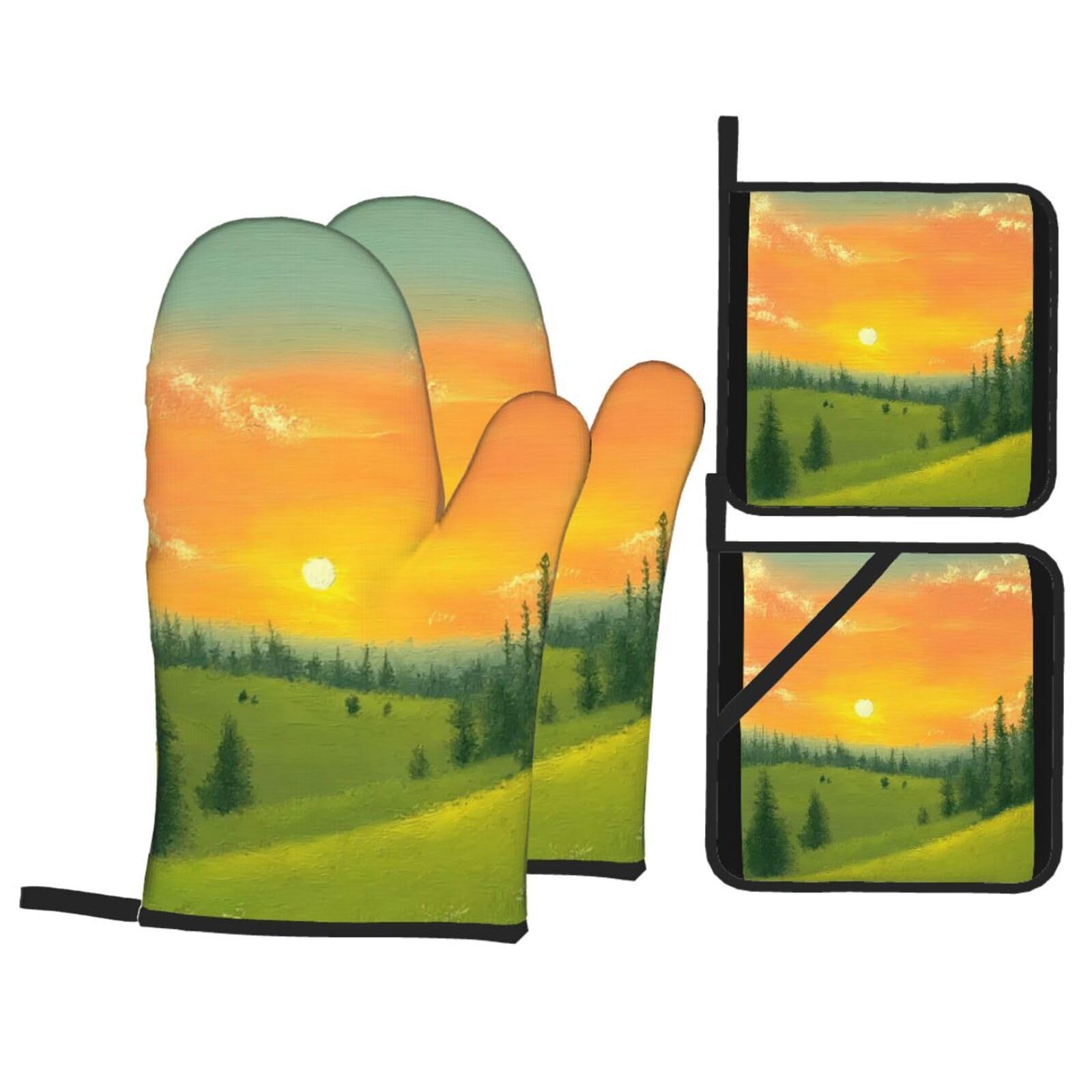 guanti barbecue Verde Scuro guanti forno,resistenti al calore, antiscivolo, spessa e sicura Cucina al barbecue
