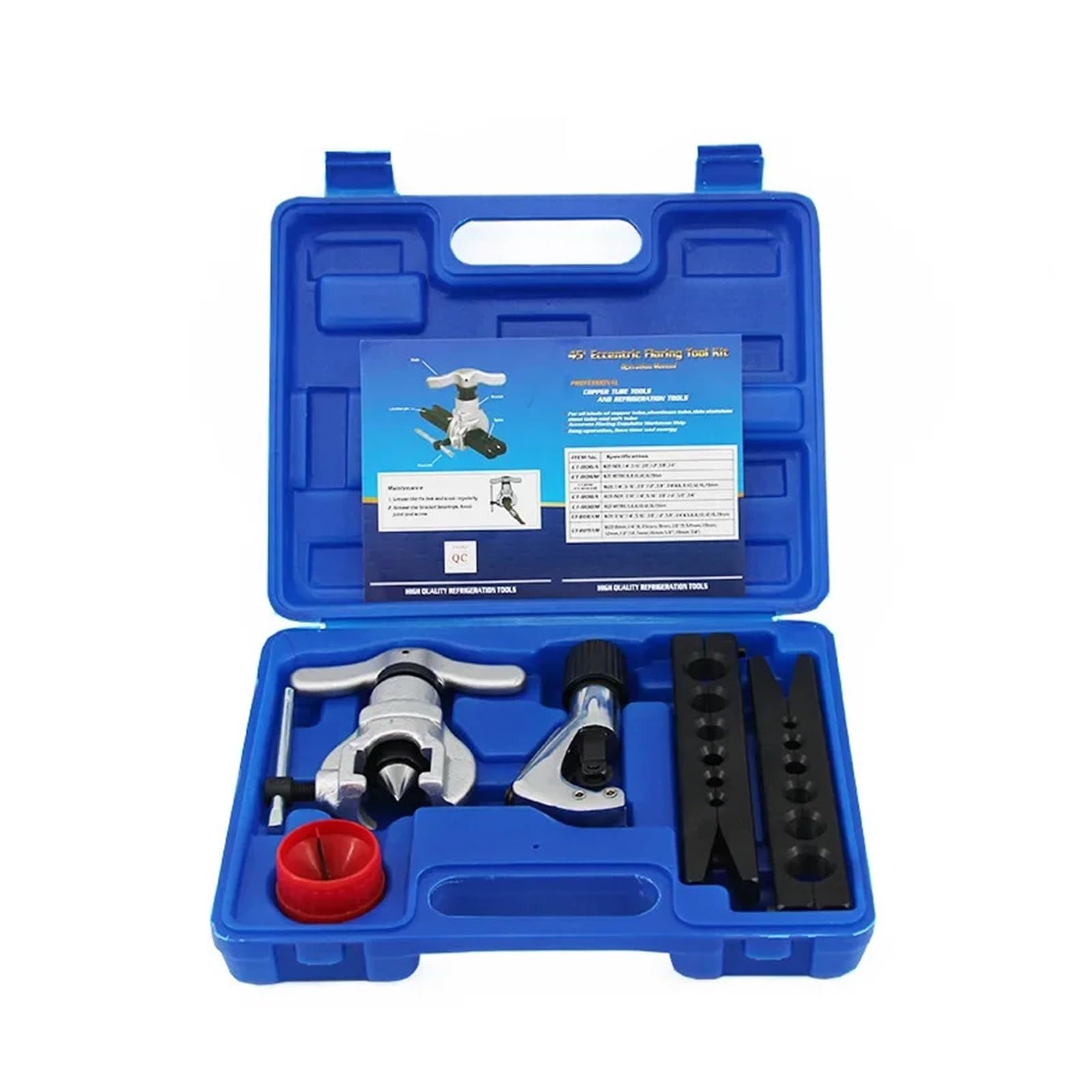 Kit de herramientas abocardado excéntrico 6 orificios, CT-806AM-F, expande tubos cobre 9 mm, caja plástico cuadrada, Durable y resistente(CT-806AM-F)