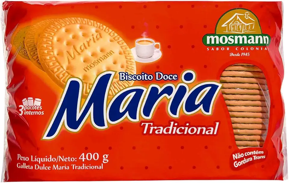 Biscoito - Bolacha - Maria - Crocante - Tradicional Mosmann 400g - Ideal para Receitas - Tortas e Pavê - Sobremesa - Café da Manhã - Chá