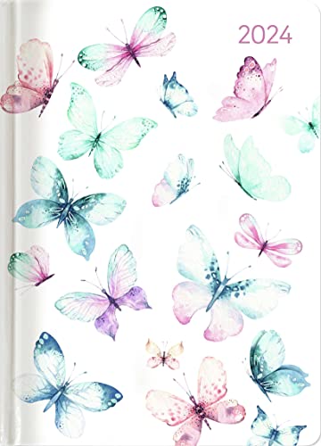 Ladytimer Butterfly 2024 - Butterfly - Pocket Calendar A6 (10.7 x 15.2 cm) - Weekly - 192 Pages - Note Book - Appointment Planner - Alpha Edition