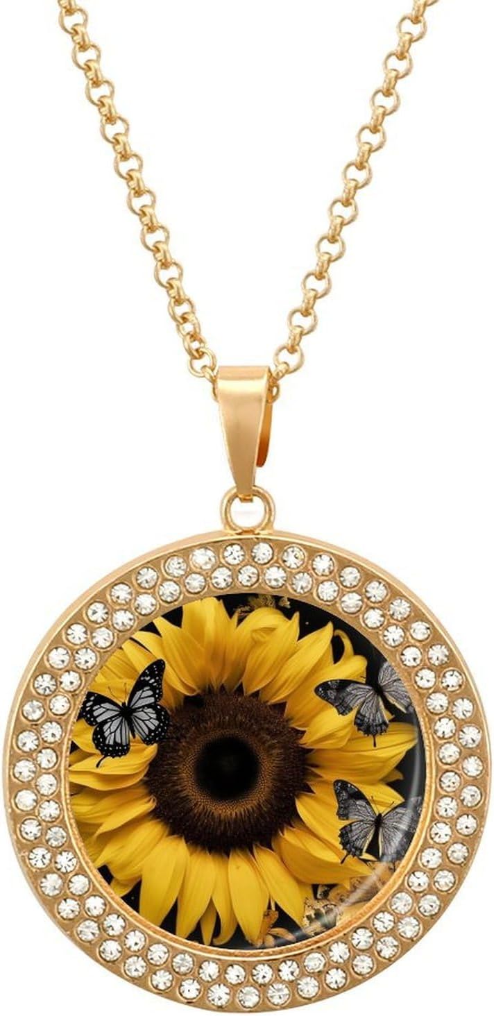 Cats Necklaces for Women Circle Vintage Diamond Pendant Necklace Women's Jewelry with Adjustable Stackable Dainty Trendy Jewelry