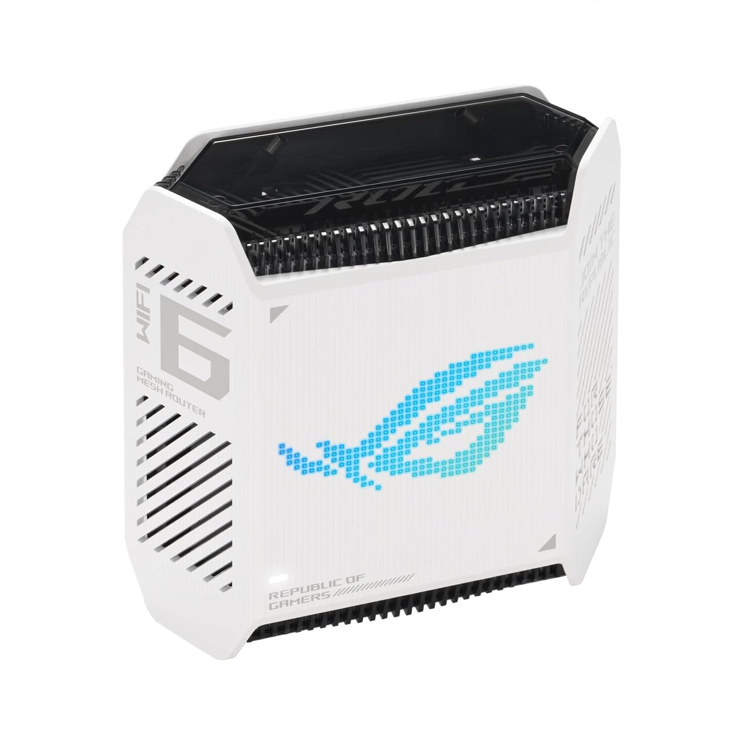 ASUS ROG Rapture GT6 - Mesh WiFi 6 Triple Band, Mobile Tethering, Per Modem Operatore e ONT, Porta 2.5 G 5,9 GHz, Copre oltre 500 mq, ASUS RangeBoost Plus, Sicurezza Internet Inclusa, 1 Pezzo, Bianco