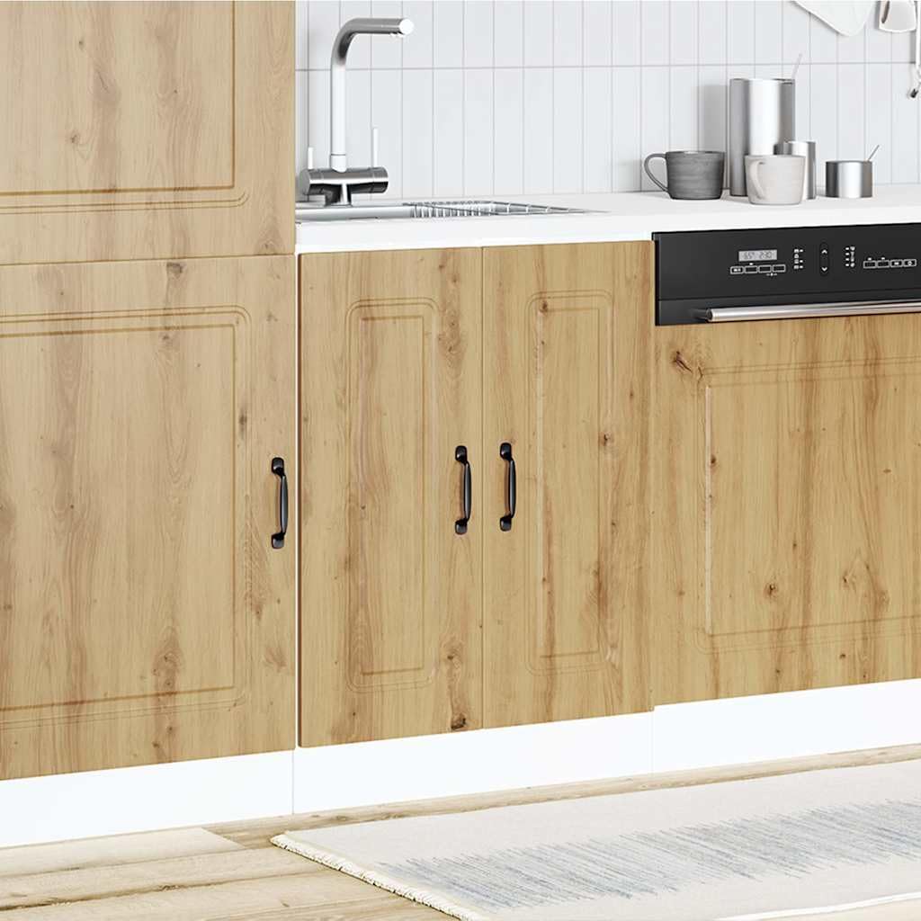 Kalmar Artisan szafka pod zlewozmywak z materiału drewnopochodnego 60 x 46 x 81,5 cm z regulowanymi nóżkami, miejsce do przechowywania, szafka pod umywalkę do kuchni, wolnostojąca, z