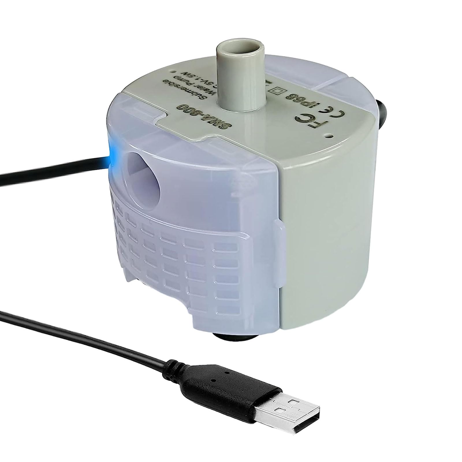 YAPAILANG Cat Water Fountain for Drinking,USB-Interface Pump for Pet Drinking Fountain Aquariums SMA-800 Motor Super Silenced Pump with LED Light