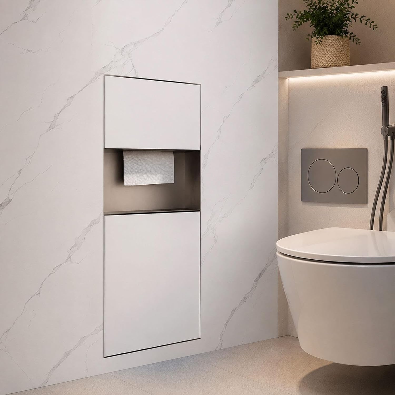 Stainless Steel Niche for Shower, Recessed Wall Niche, Space-Saving