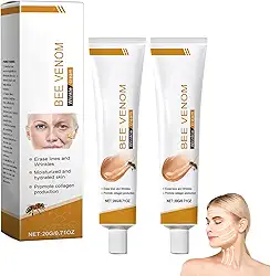 A-life Creme de veneno de abelha, 2 peças de creme de remoção de rugas, firmador, hidratante para levantar a pele, adequado para o rosto e pescoço