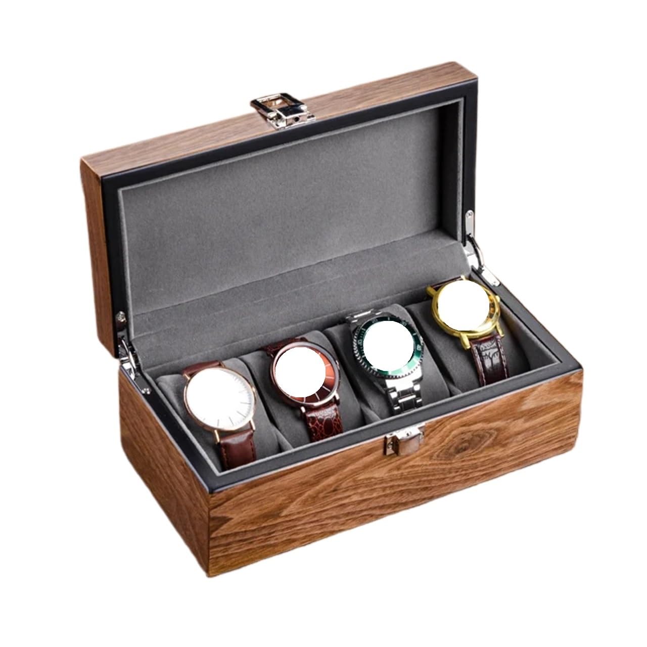 LPATEBCVU Solid Wood Watch Box Wooden Watch Box Mens Case Storage Travel Watches Organizer Display Collection Portable