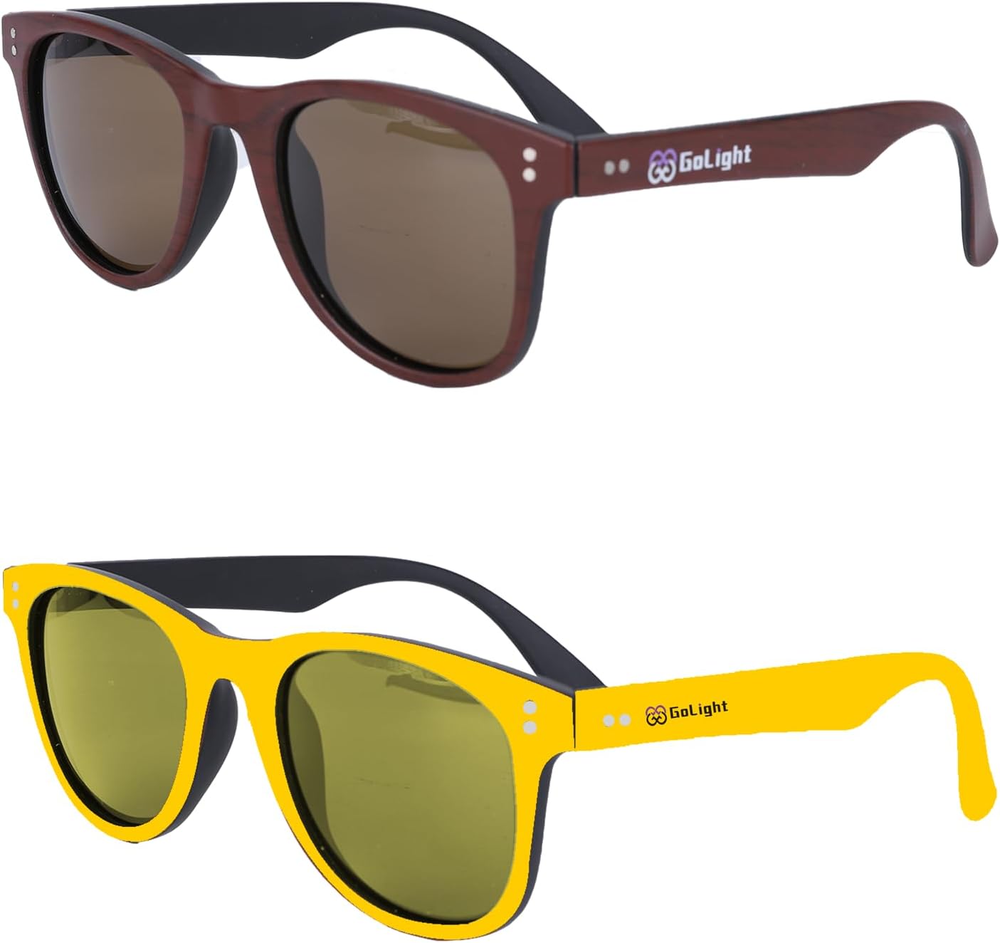 Sunglasses 2 pack Polarized Sunglasses for Mens and Womens, Matt Finish Color Retro Sun Glasses Driving Fishing UV Protection,Wood/Yellow Sunglasses 2 pack Polarized Sunglasses for Mens and Womens, Matt Finish Color Retro Sun Glasses Driving Fishing UV Protection,Wood/Yellow