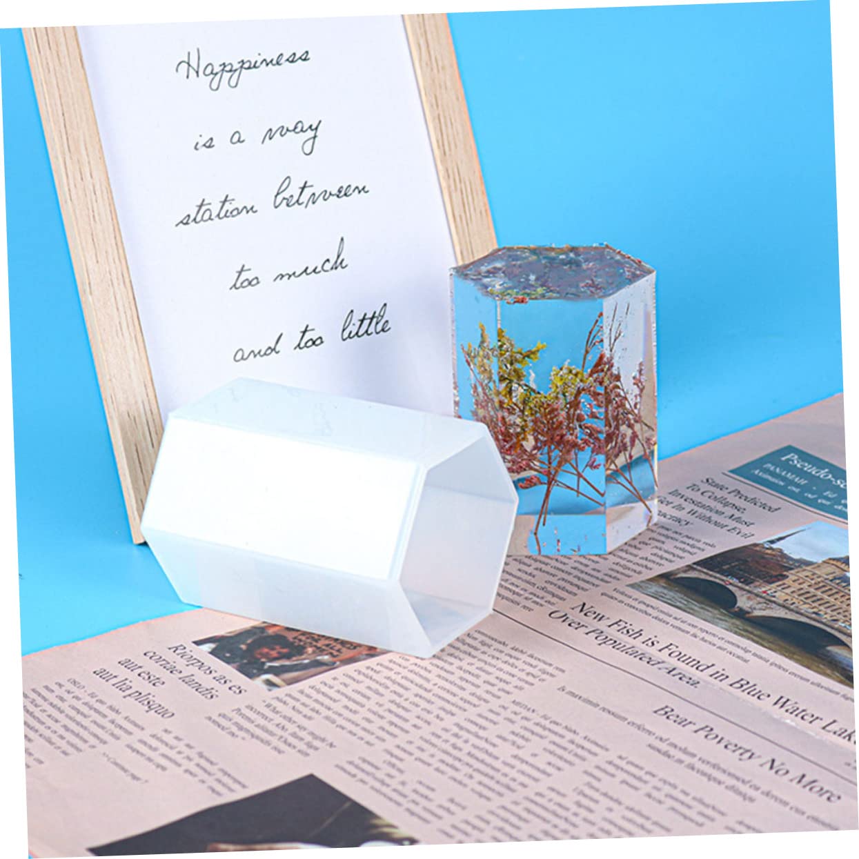 4 Piezas Molde Hexagonal de Silicona, Reutilizable para Velas Diy