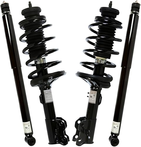 AutoShack Conjunto completo de amortiguadores delanteros y resortes helicoidales con amortiguadores traseros para Chevrolet Aveo5 Pontiac Wave