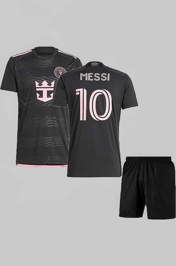 RJM Messi Miami Jersey Black Set 2024 (Kids,Boys,Men)