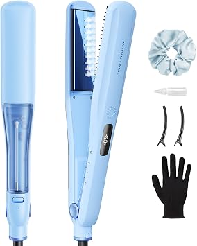 Wavytalk Steam Hair Straightener Steam Sesh for Less Heat Damage, Flat Iron