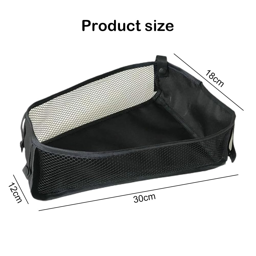Cestino per Passeggino, Borsa a Rete Portatile per Passeggino, Carrozzina Cestino Inferiore, Borsa Portaoggetti Universale, Fondo da Appendere del Passeggino, per Riporre Prodotti Del Bambino, Nero