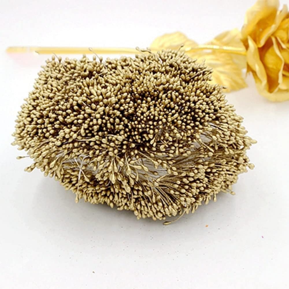 HZLXF1 (4500pcs/Lot) Size 1mm Pearl Flower Stamen Golden Color Pistil Cake Decoration Craft DIY Wedding Decoration