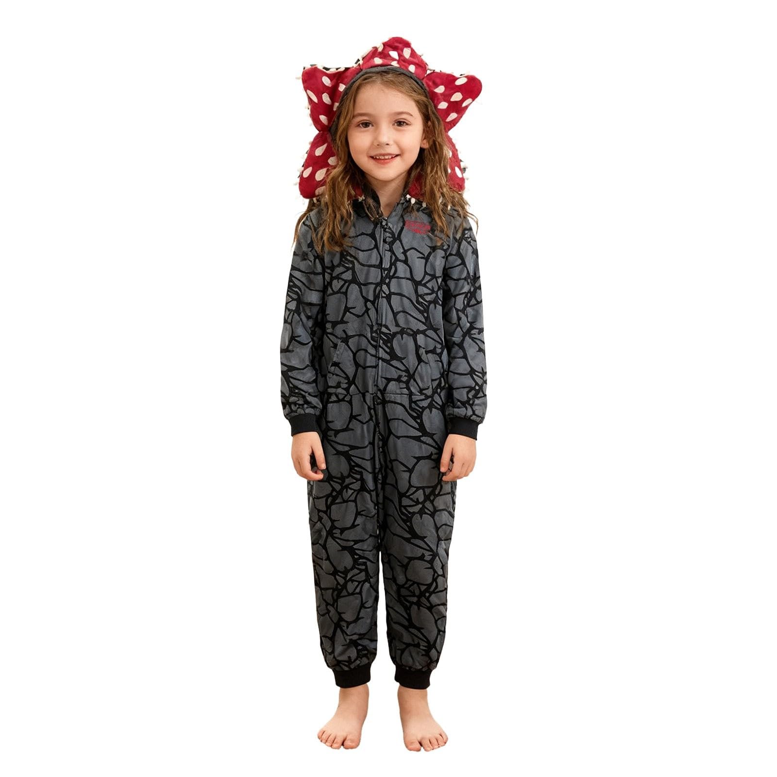 Generico 𝓓-𝓓𝓮𝓶𝓸𝓰𝓸𝓻𝓰𝓸𝓷 Pigiama Intero Unisex Onesie, per Bambini e Adulti, per Autunno e Inverno, Pigiama Carnevale Cosplay, Ideale per Feste di Famiglia, Costume D-Demogorgon