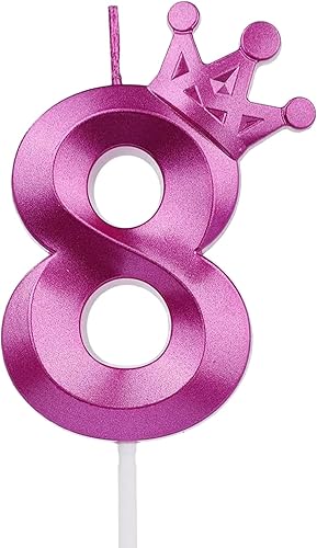 Miniatura 92 de Blue Number 4 Birthday Cake Candle, 3D Shape Crown Birthday Number Candle, 4th Birthday Party Blue Theme Cake Topper Decorations (Blue 4)