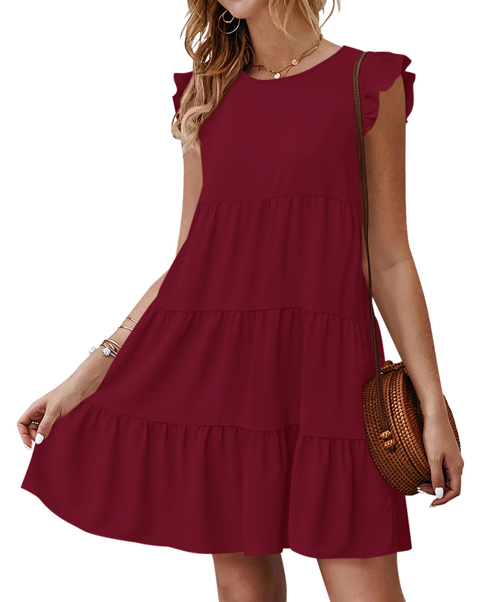 KIRUNDO Summer Dresses for Women Sundress Babydoll Dress