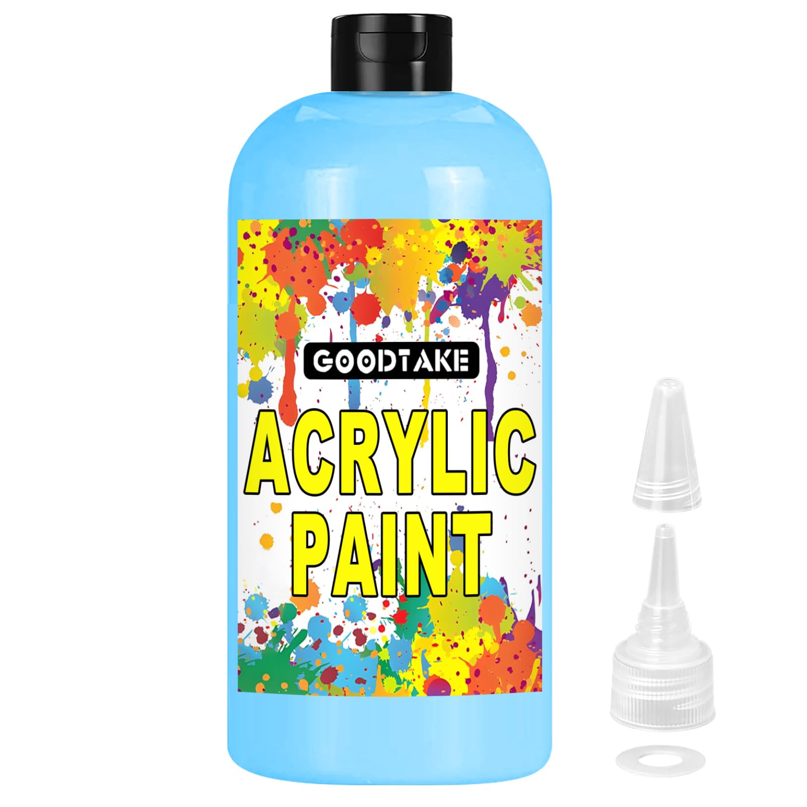 GOODTAKE Acrylic Paint, Sky Blue Color Acrylic Paint Bottle, Rich Pigments, Non Toxic, Paints for Multi Art Surface, Beginners and Kids Painting on