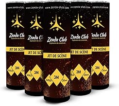 Zenda Club® Lot de 5 Jets de Scène Dorés, 3 Mètres / 30 Sec, Sans Déclencheur, Effets Spéciaux pour Mariage, Fête, Événement, Étincelles Froides, Catégorie F1