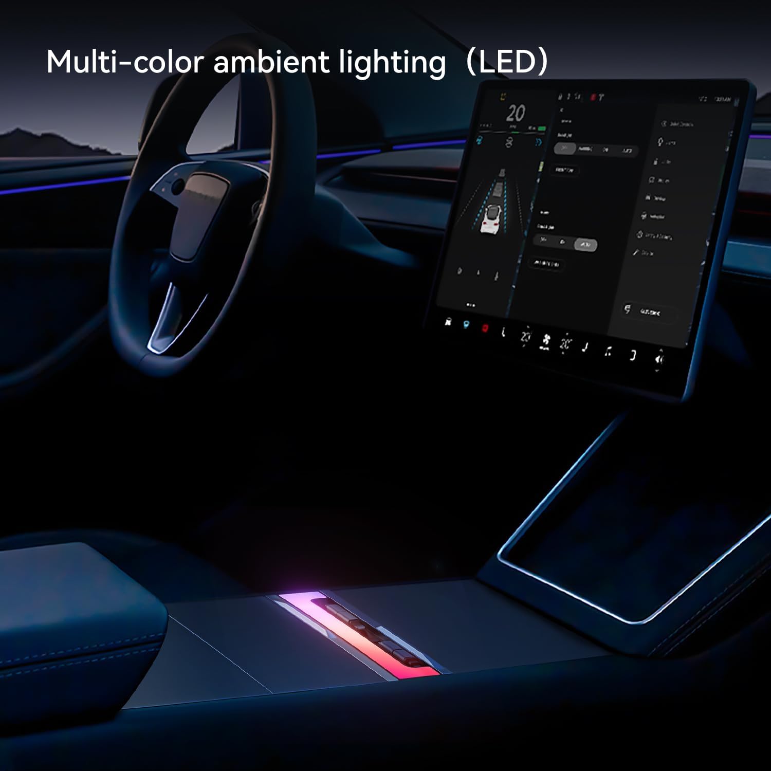 Model Y Juniper Hidden Console Charging Hub 2025-2026, Tesla Model 3 Highland 2024-2025 Interior Accessories Docking Station, Quick Charger with Retractable Cable, Type-C to Lightning, 60W GaN