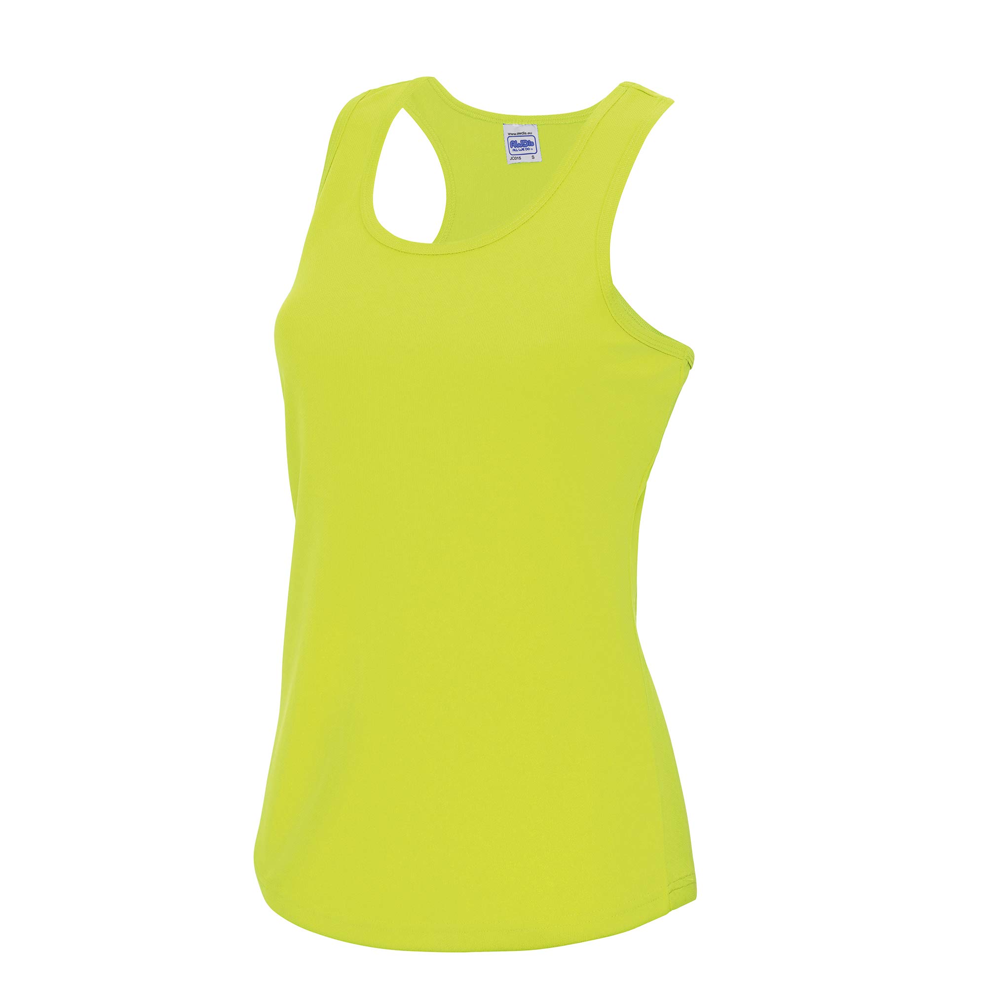 Just Cool Women's Electric Yellow Girlie Fit Sports Vest / Tank Top (Xl) (Electric Yellow)